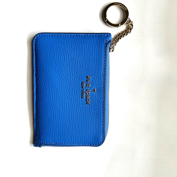Kate Spade Like New Blue Leather L Zip cardholder wallet - Picture 3 of 4